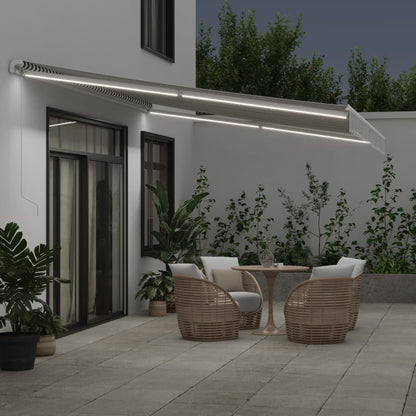 Toldo Retráctil Manual Luz Led Antracita Y Blanco 500x350 Cm_2