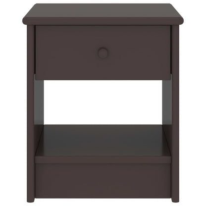 Mesitas De Noche Madera Maciza De Pino Marrón Oscuro 35x30x40cm_0