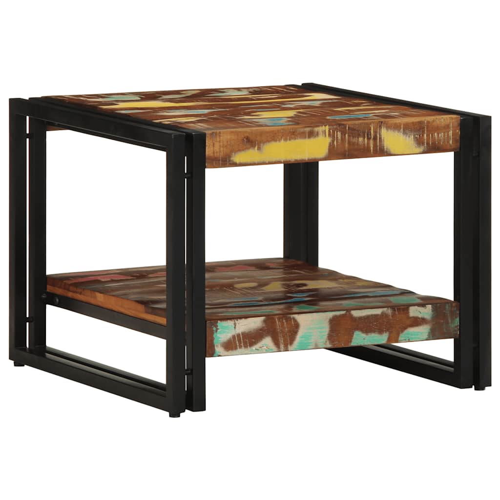 Mesa De Centro Multicolor 50x50x38 Cm Madera Maciza Reciclada_1
