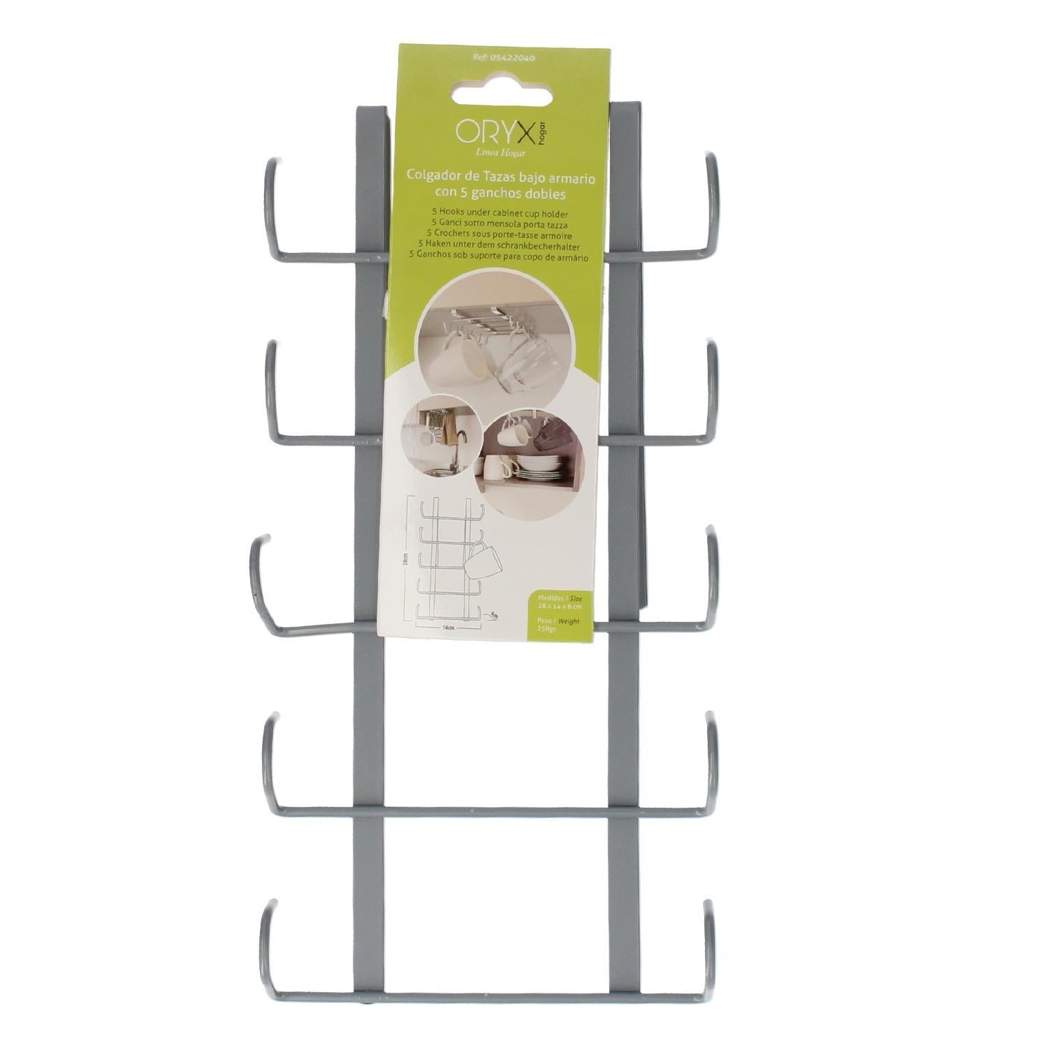 Colgador Tazas, Soporte Cocina Bajo Mueble, Acero Cuelgatazas Para 10 Tazas_3