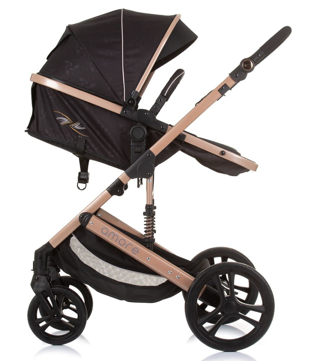 Carrito De Bebé Trío Convertible Amore Hasta 22 Kg Obsidian Gold_2
