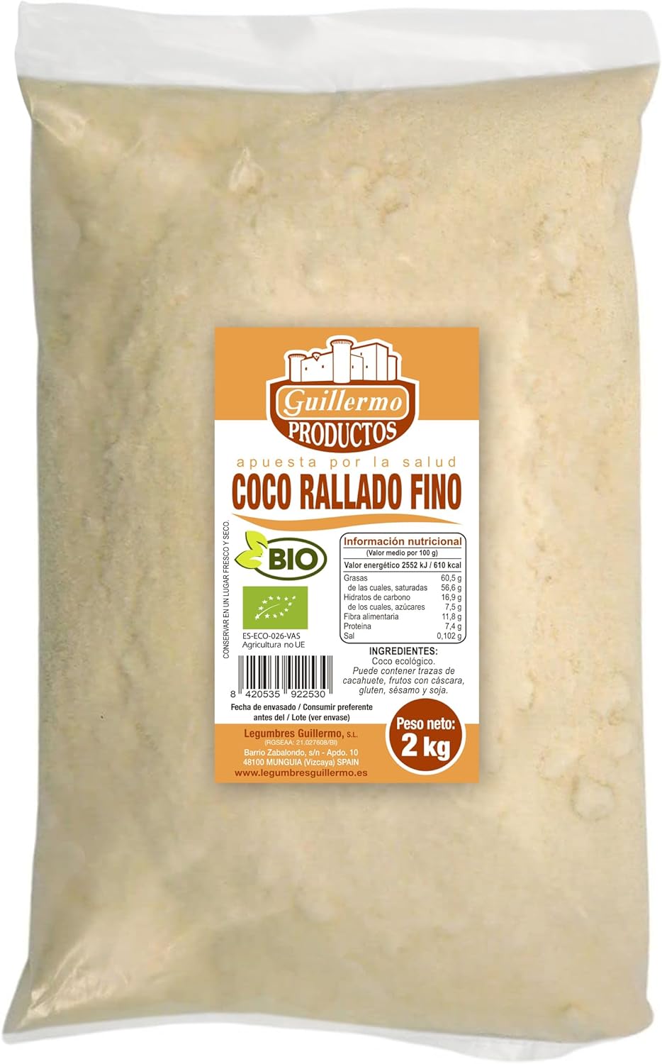 Coco Rallado Fino Bio - 2 Kg_0
