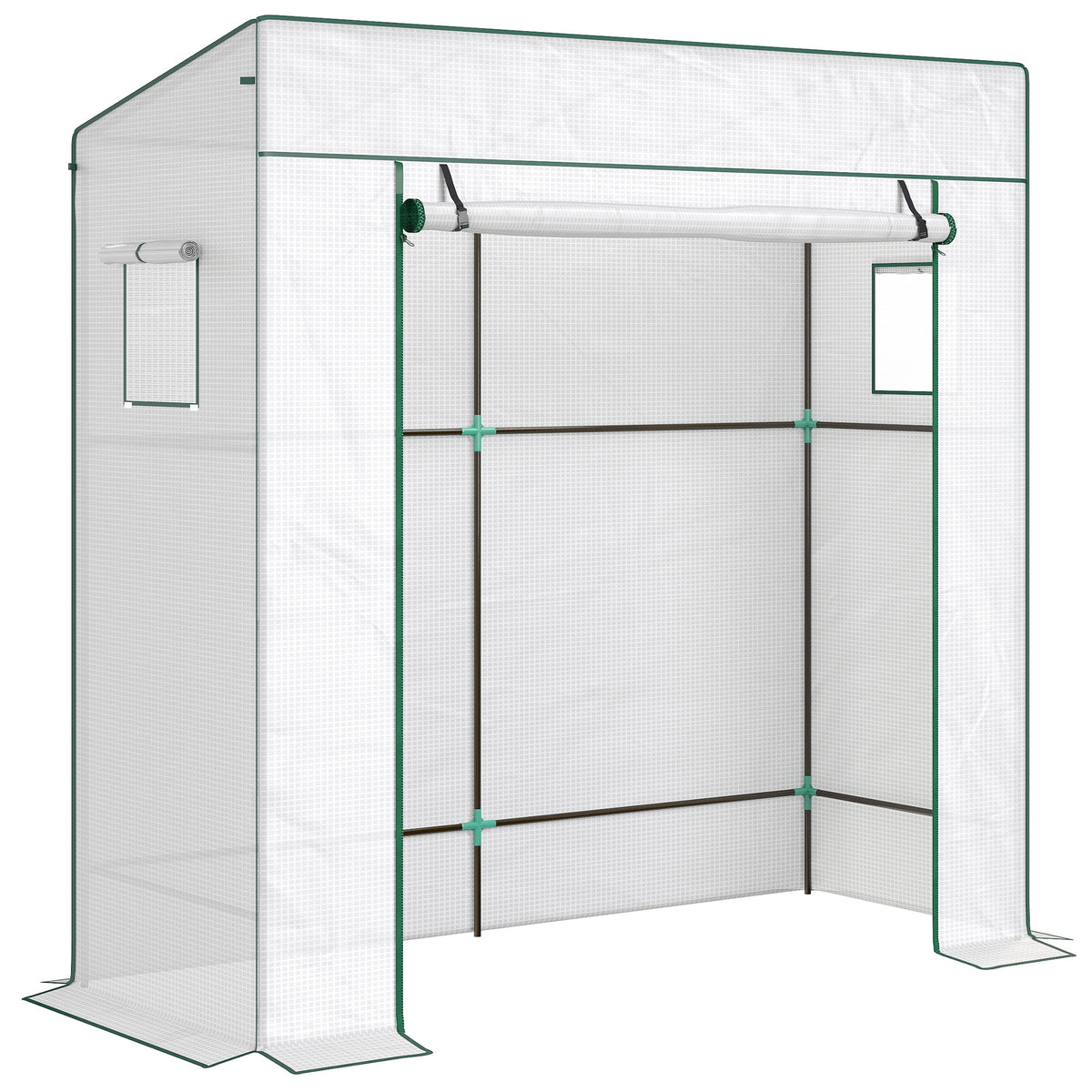 Invernadero Outsunny Acero, Pe Blanco 196x77x197 Cm_1