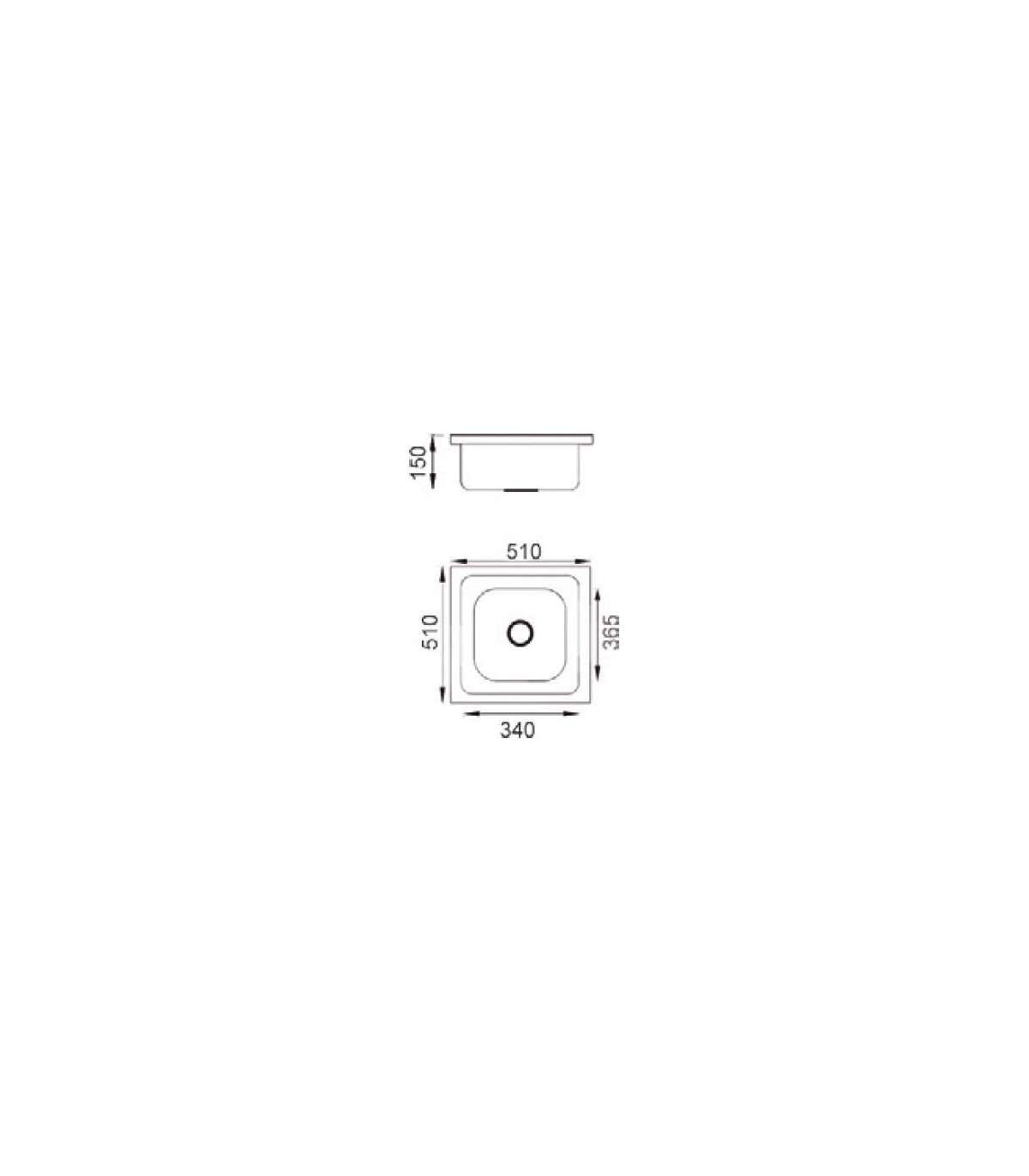 Fregadero De Un Seno Para Mueble Modelo Finlandia 15 Cm(alto)51-34-36,5 Cm(ancho)_1