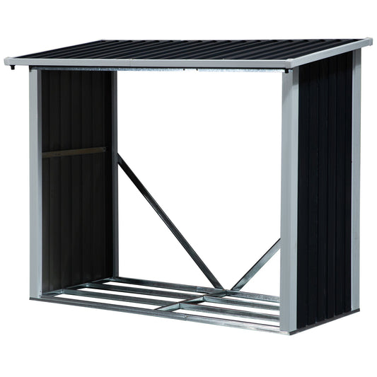 Outsunny Casetilla Para Leña De Acero Galvanizado Para Jardín Exterior_0