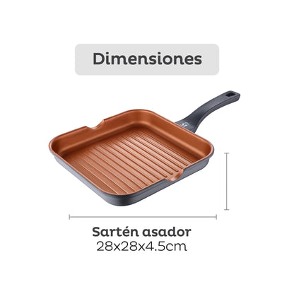 Sartén Grill Antiadherente Ø28cm Bronze San Ignacio_1