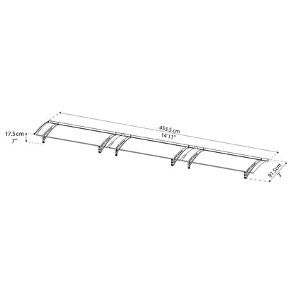 Marquesina para puerta Aquila 453x91 cm