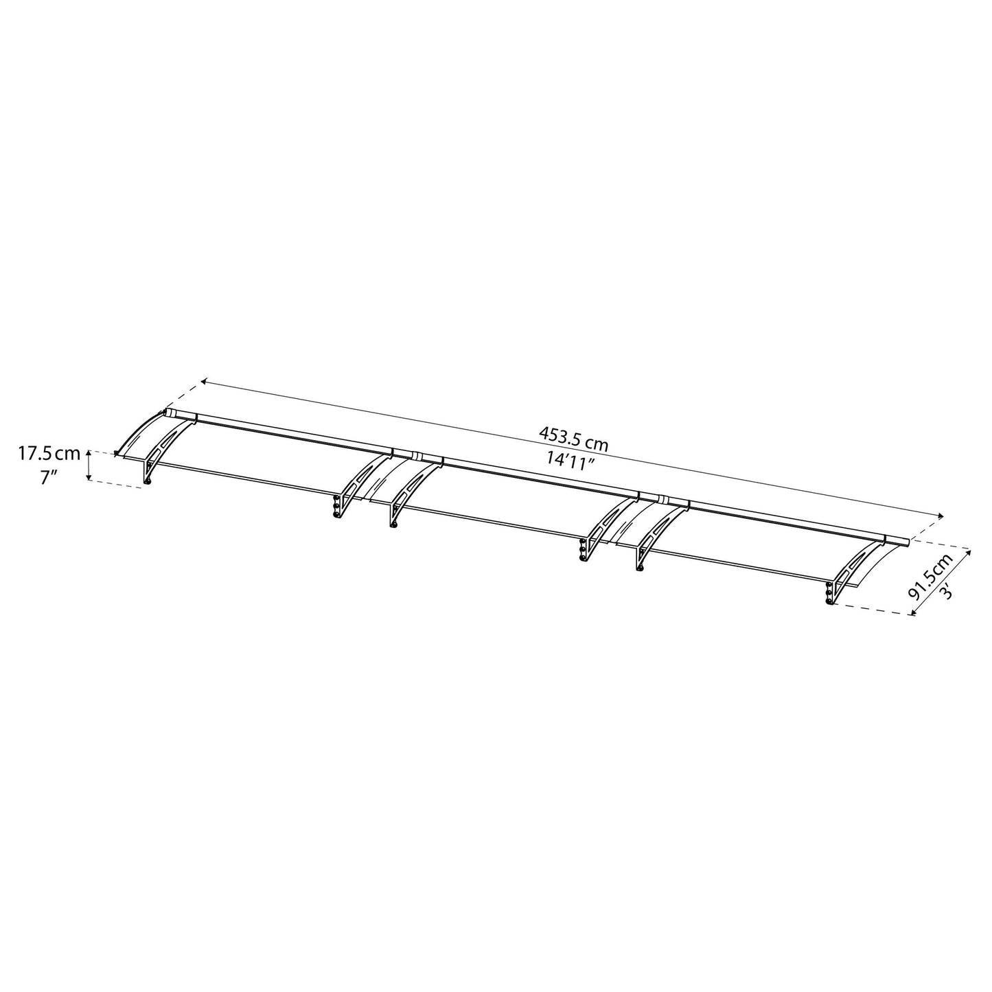 Marquesina para puerta Aquila 453x91 cm