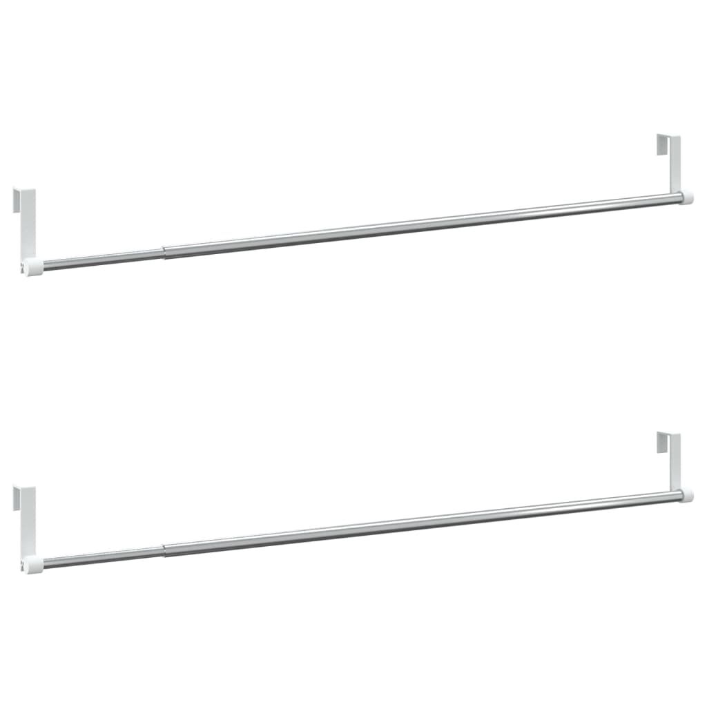 Vidaxl Rieles De Cortina 2 Uds Aluminio Blanco Y Plateado 60-105 Cm_0
