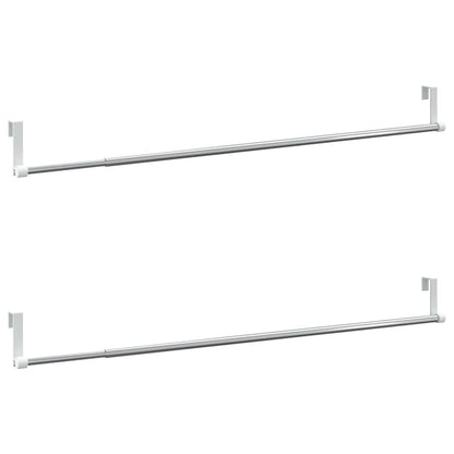 Vidaxl Rieles De Cortina 2 Uds Aluminio Blanco Y Plateado 60-105 Cm_0