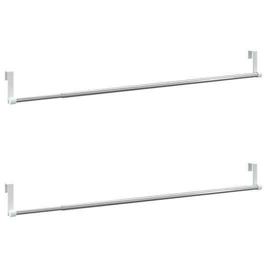 Vidaxl Rieles De Cortina 2 Uds Aluminio Blanco Y Plateado 60-105 Cm_0