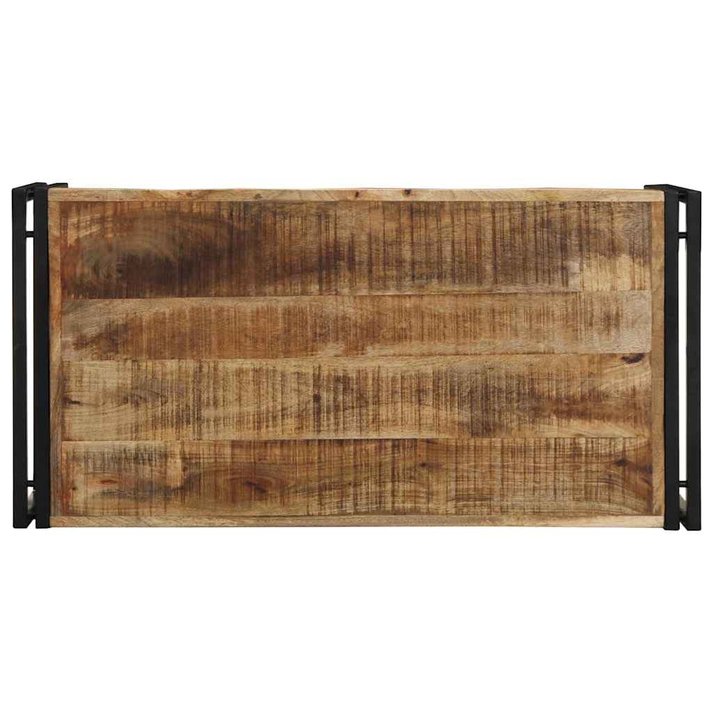 Mesa De Centro De Madera Maciza De Mango Rugosa 100x50x35 Cm_2