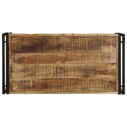 Mesa De Centro De Madera Maciza De Mango Rugosa 100x50x35 Cm_2