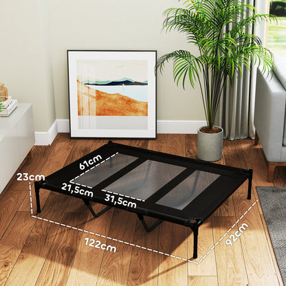Pawhut Cama Elevada Para Perros Grandes Con Bolsa De Tela Oxford Negro_2