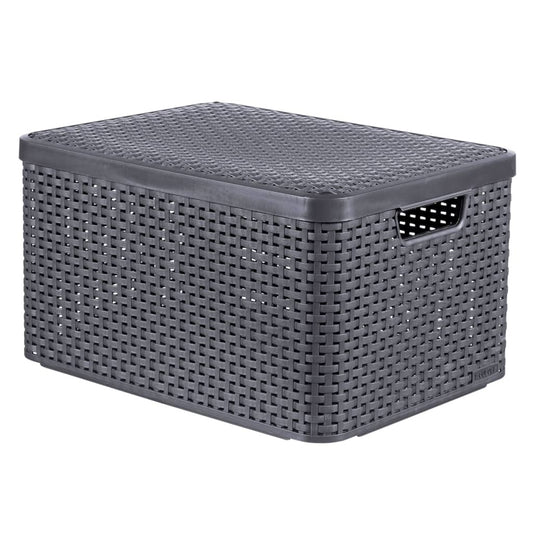 Curver Caja De Almacenamiento Con Tapa Style L Plata Metalizada 30 L_0