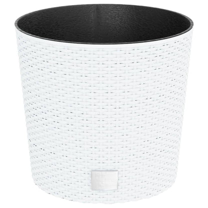 Vidaxl Macetero Con Interior Extraíble Pp Ratán Blanco 15/15,3 L_0