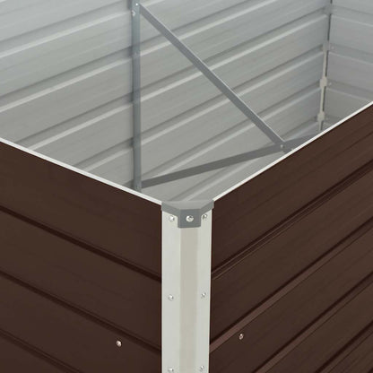Jardinera Elevada De Acero Galvanizado Marrón 160x80x45 Cm_4