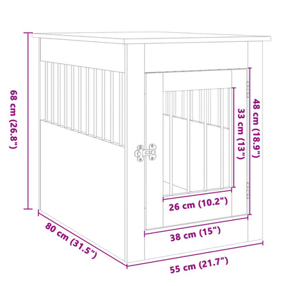Vidaxl Jaula Para Perros Madera De Ingeniería Roble Sonoma 55x80x68 Cm_2