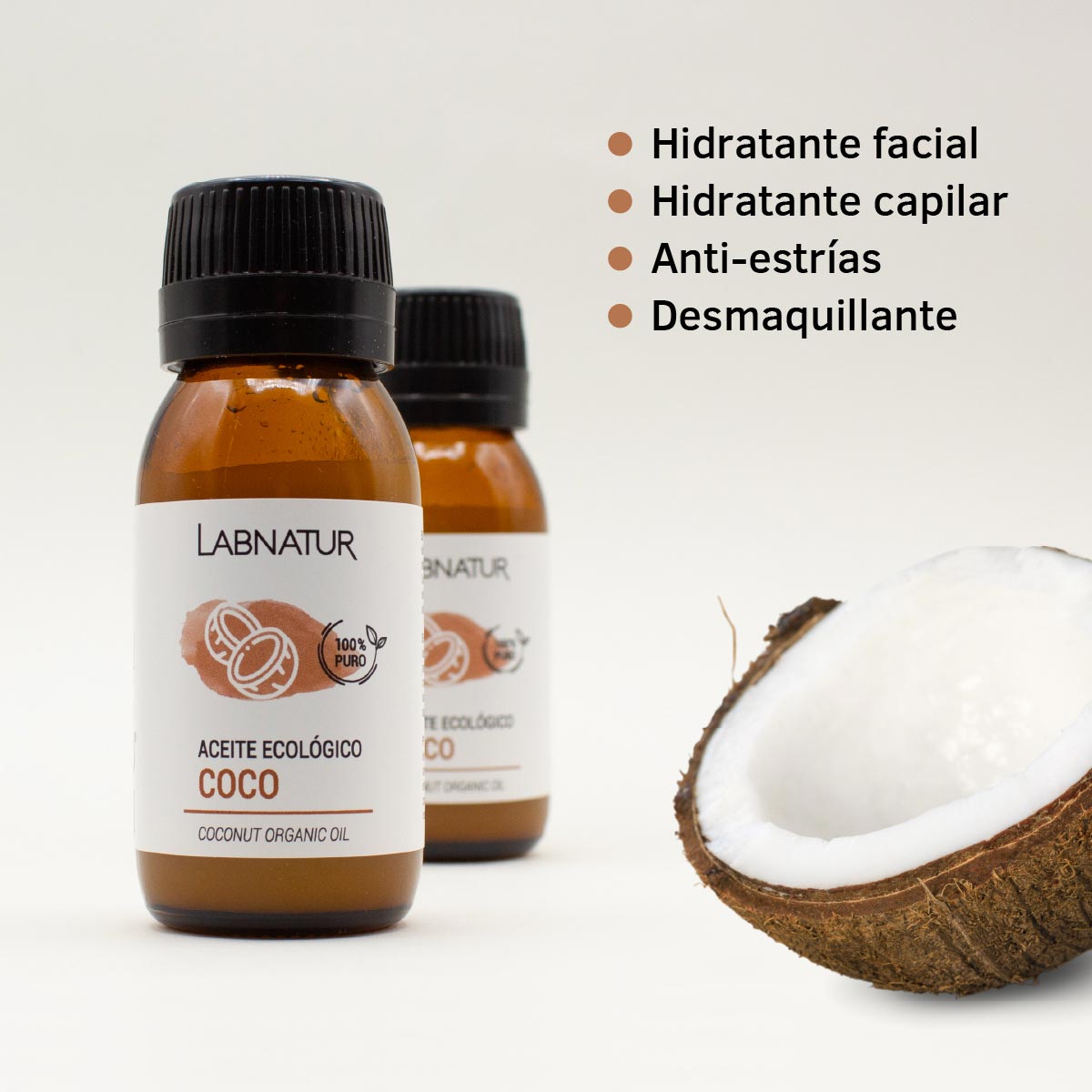 Aceite Vegetal de Coco 50 ml | Hidratante y Nutritivo | Cuidado Facial, Corporal y Capilar_2