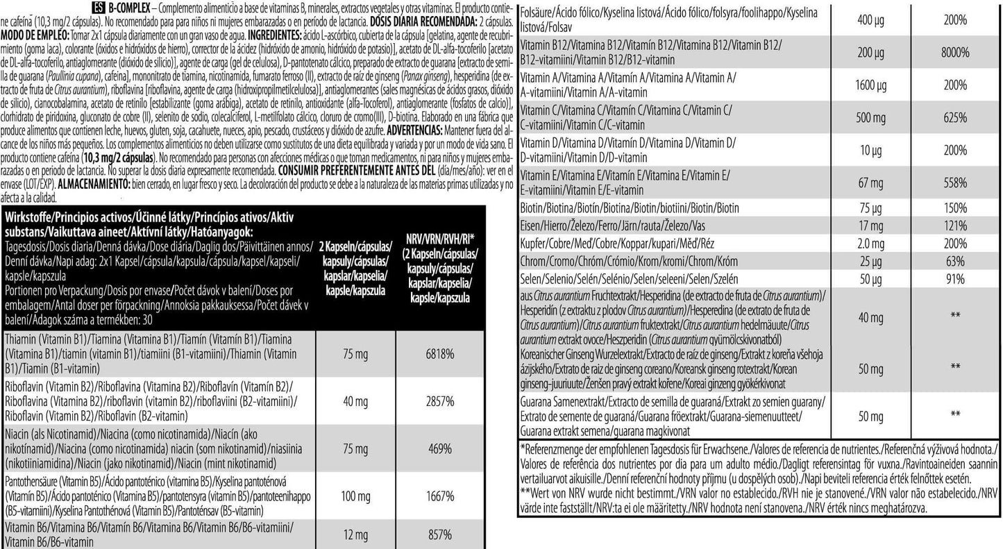 B Complex - 60 Tabletas - Vitamina B - Biotech Usa_5