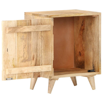Mesita De Noche Tallada De Madera Maciza De Mango 40x30x50 Cm_0