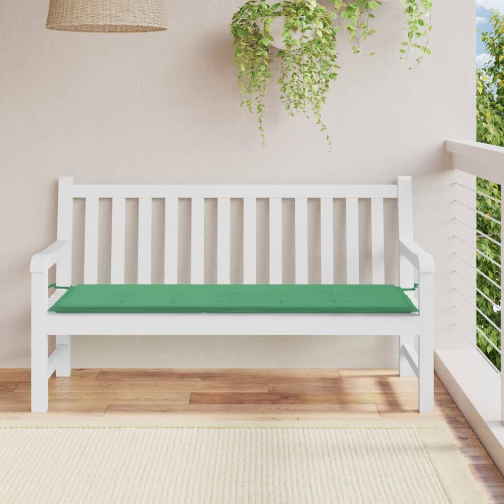 Vidaxl Cojín De Banco De Jardín Tela Oxford Verde 150x50x3 Cm_1