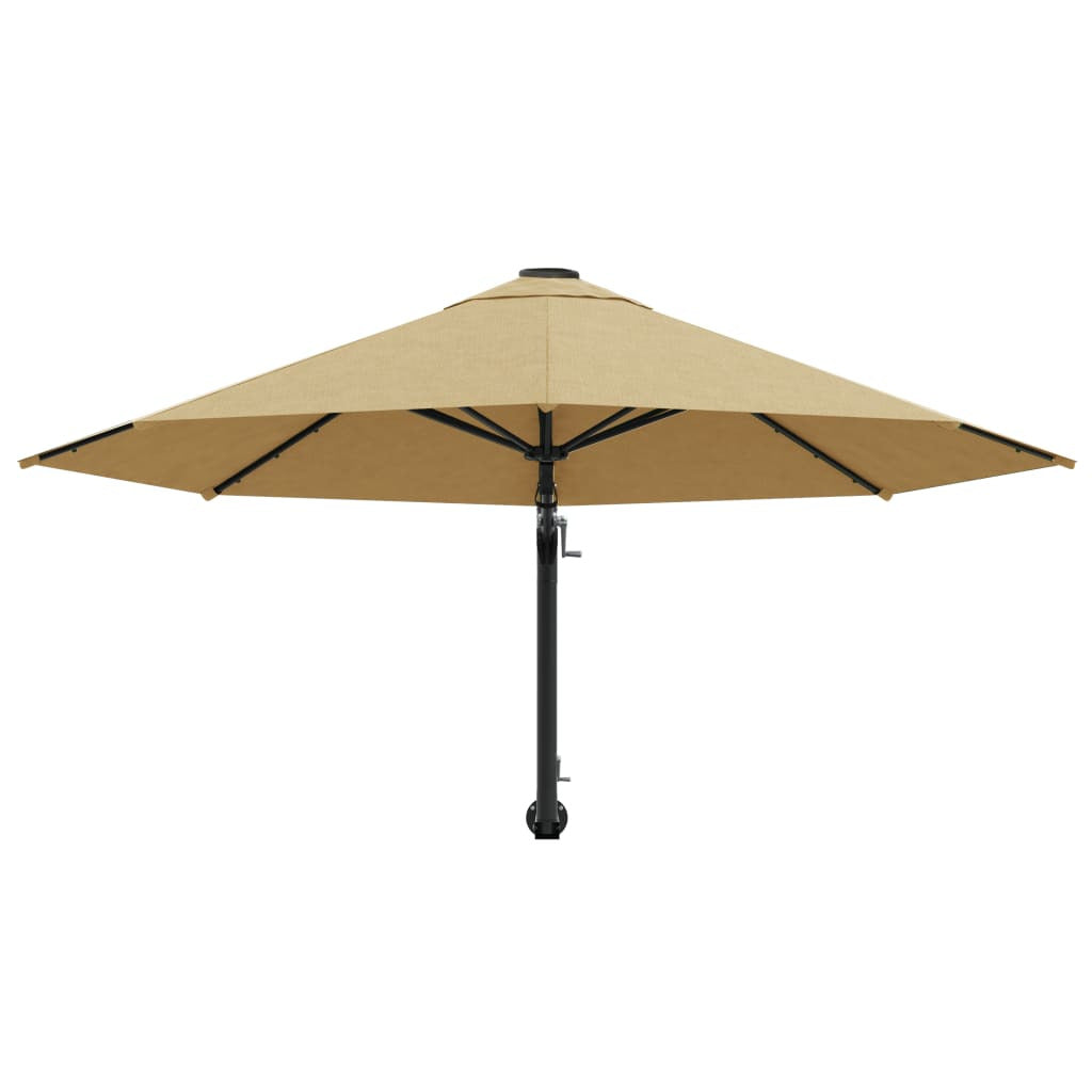 Vidaxl Sombrilla De Pared Con Barra De Metal Taupe 300 Cm_3