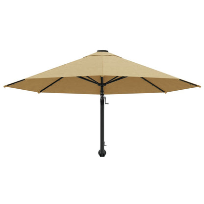 Vidaxl Sombrilla De Pared Con Barra De Metal Taupe 300 Cm_3