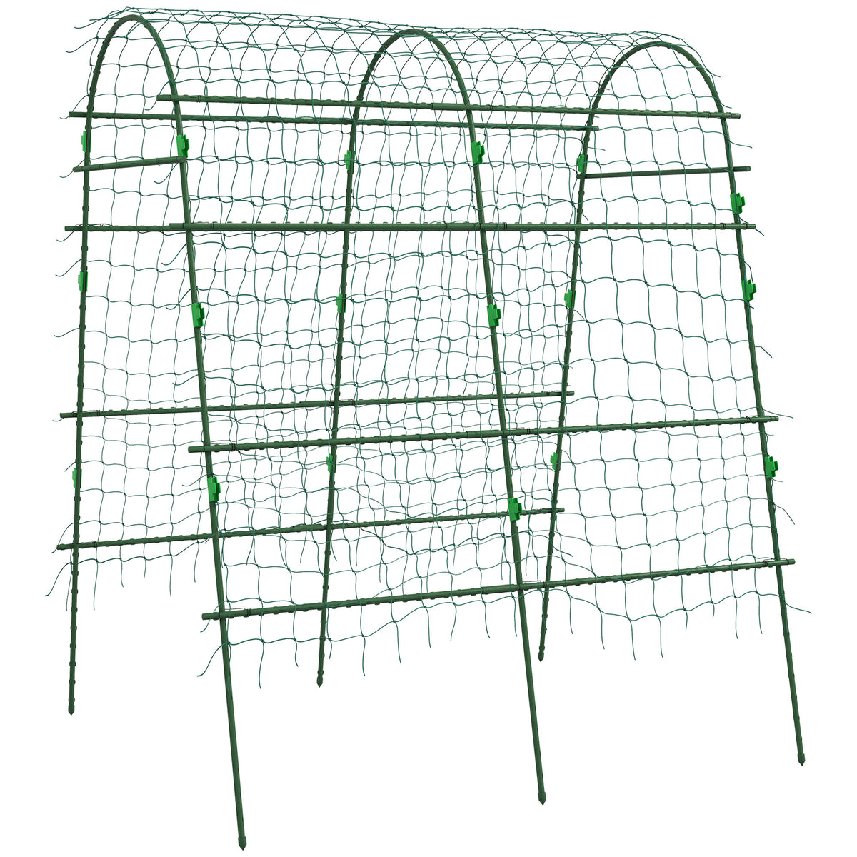 Enrejado De Jardín Outsunny Acero, Pe Verde 144x167x206 Cm_0