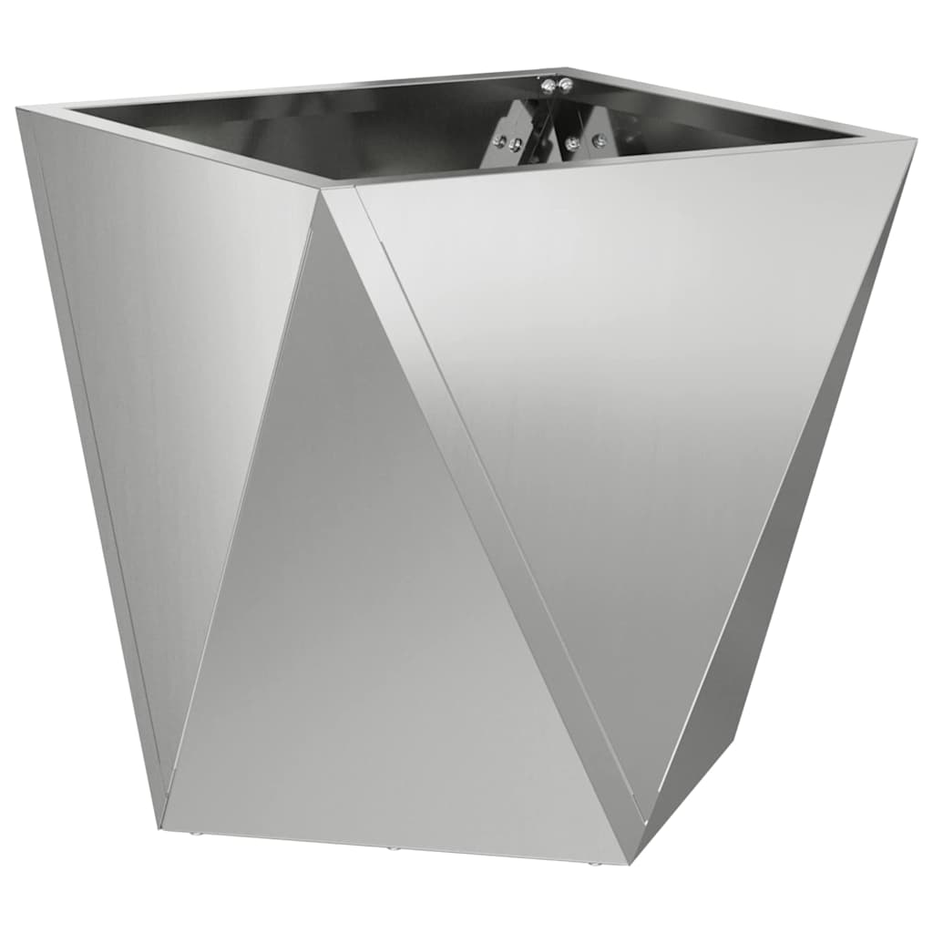 Jardinera 2 Pcs Plateado 30 X 30 X 30 Cm Acero Galvanizado_4