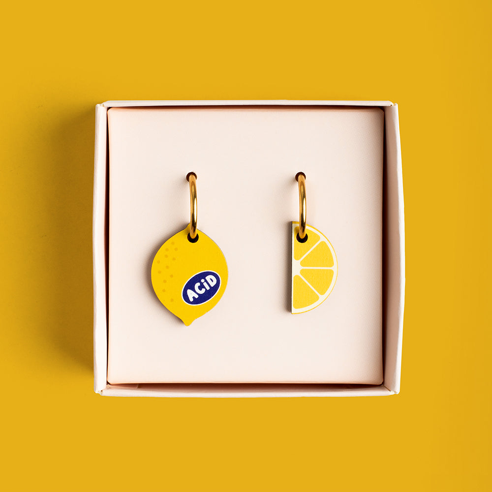 Pendientes Lemon De Madera | Joyería Artesanal, Ligera Y Elegante | Diseño Natural Y Original_1
