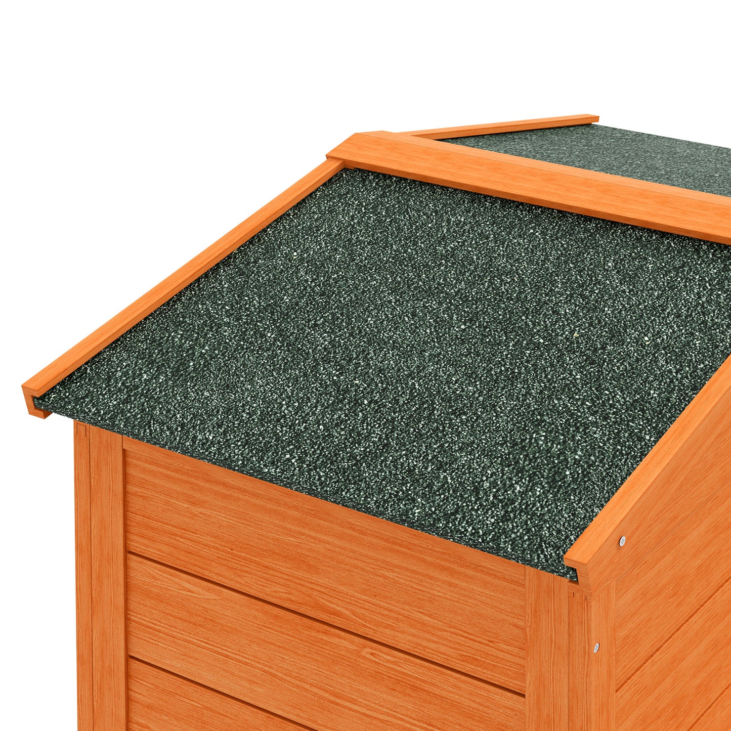 Pawhut Conejera De Madera 150x45x85 Cm Con Techo Asfáltico Natural_4