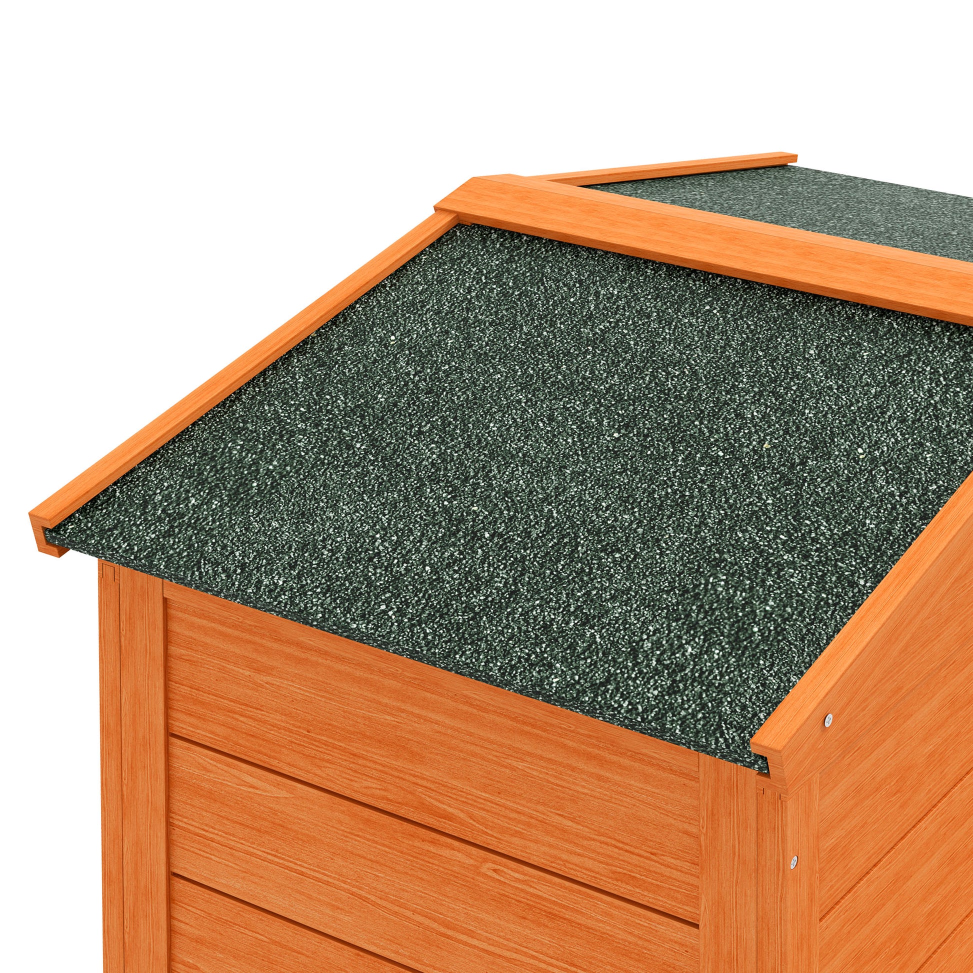Pawhut Conejera De Madera 150x45x85 Cm Con Techo Asfáltico Natural_4