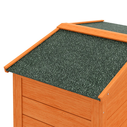 Pawhut Conejera De Madera 150x45x85 Cm Con Techo Asfáltico Natural_4