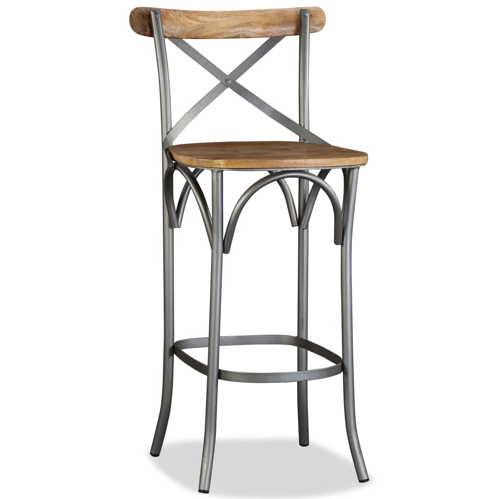 Taburete De Cocina De Madera Maciza De Mango_3