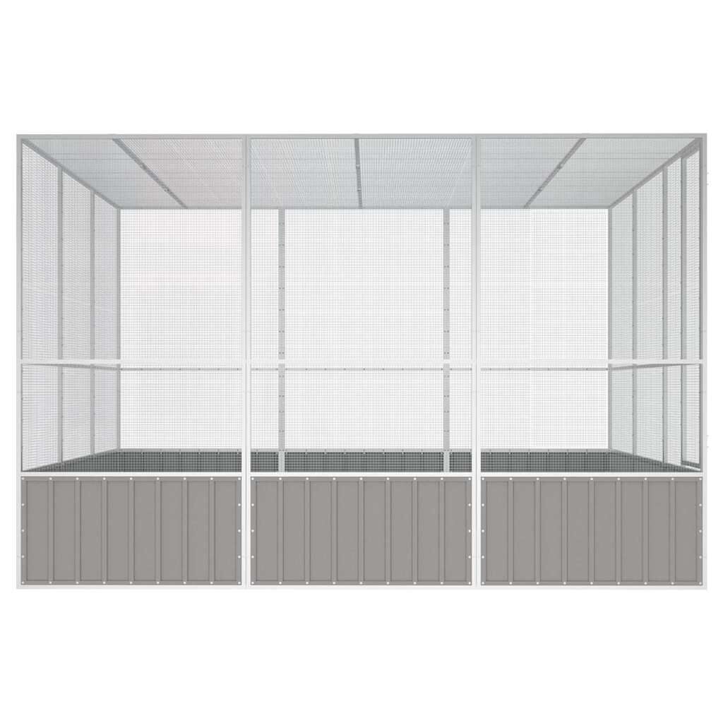 Vidaxl Jaula Pájaros Acero Galvanizado Gris 302,5x324,5x211,5 Cm_3