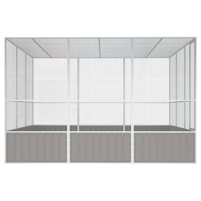 Vidaxl Jaula Pájaros Acero Galvanizado Gris 302,5x324,5x211,5 Cm_3