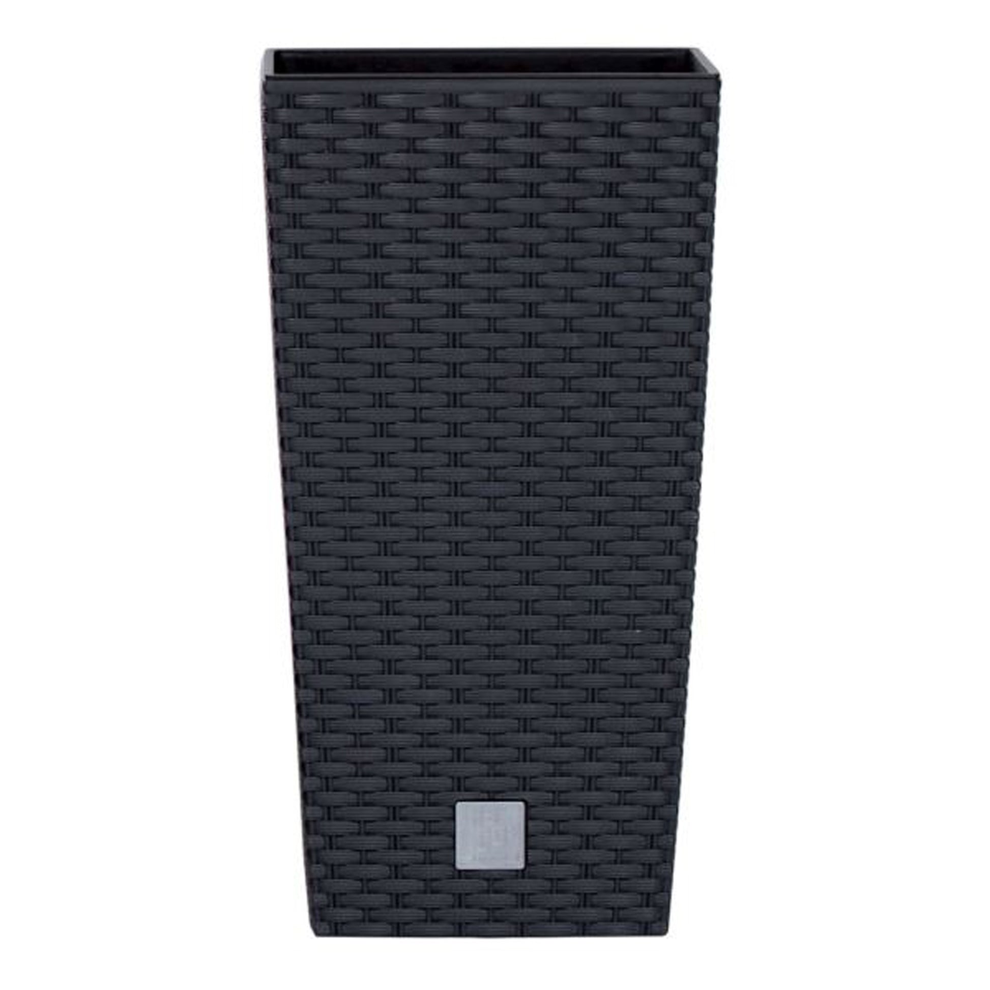 Maceta Alta Cuadrada 19 L Prosperplast Rato Square  De Plástico Con Depósito En Color Antracita, 45 (alto) X 24 (ancho) X 24 (profundo) Cms