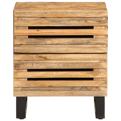 Mesitas De Noche 2 Uds Madera Maciza Mango Rugosa 40x34x46 Cm_1