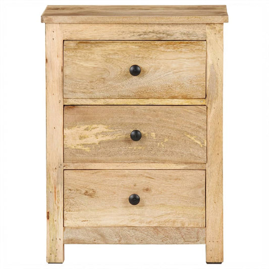 Mesita De Noche De Madera Maciza De Mango 45x35x60 Cm_0