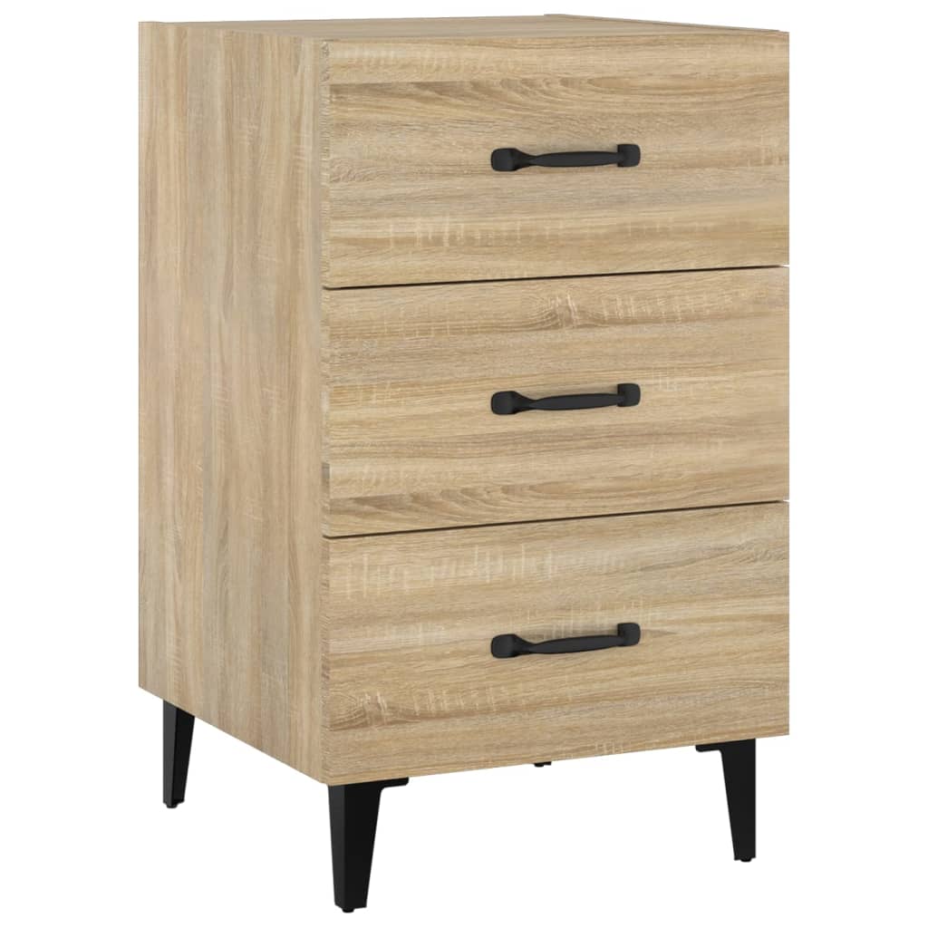 Mesita De Noche Madera De Ingeniería Roble Sonoma 40x40x66 Cm_0