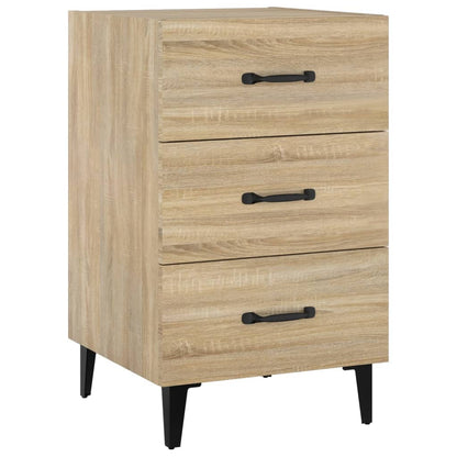 Mesita De Noche Madera De Ingeniería Roble Sonoma 40x40x66 Cm_0