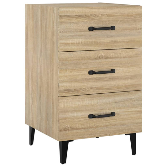 Mesita De Noche Madera De Ingeniería Roble Sonoma 40x40x66 Cm_0
