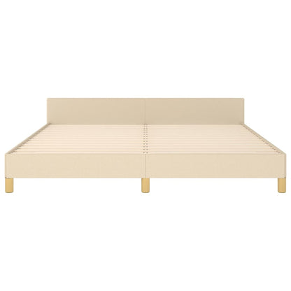 Estructura De Cama Con Cabecero De Tela Color Crema 160x200 Cm / Vetonek_0