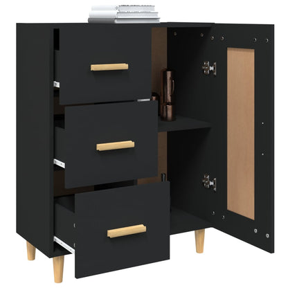 Aparador De Madera Contrachapada Negro 69,5x34x90 Cm / Vetonek_5