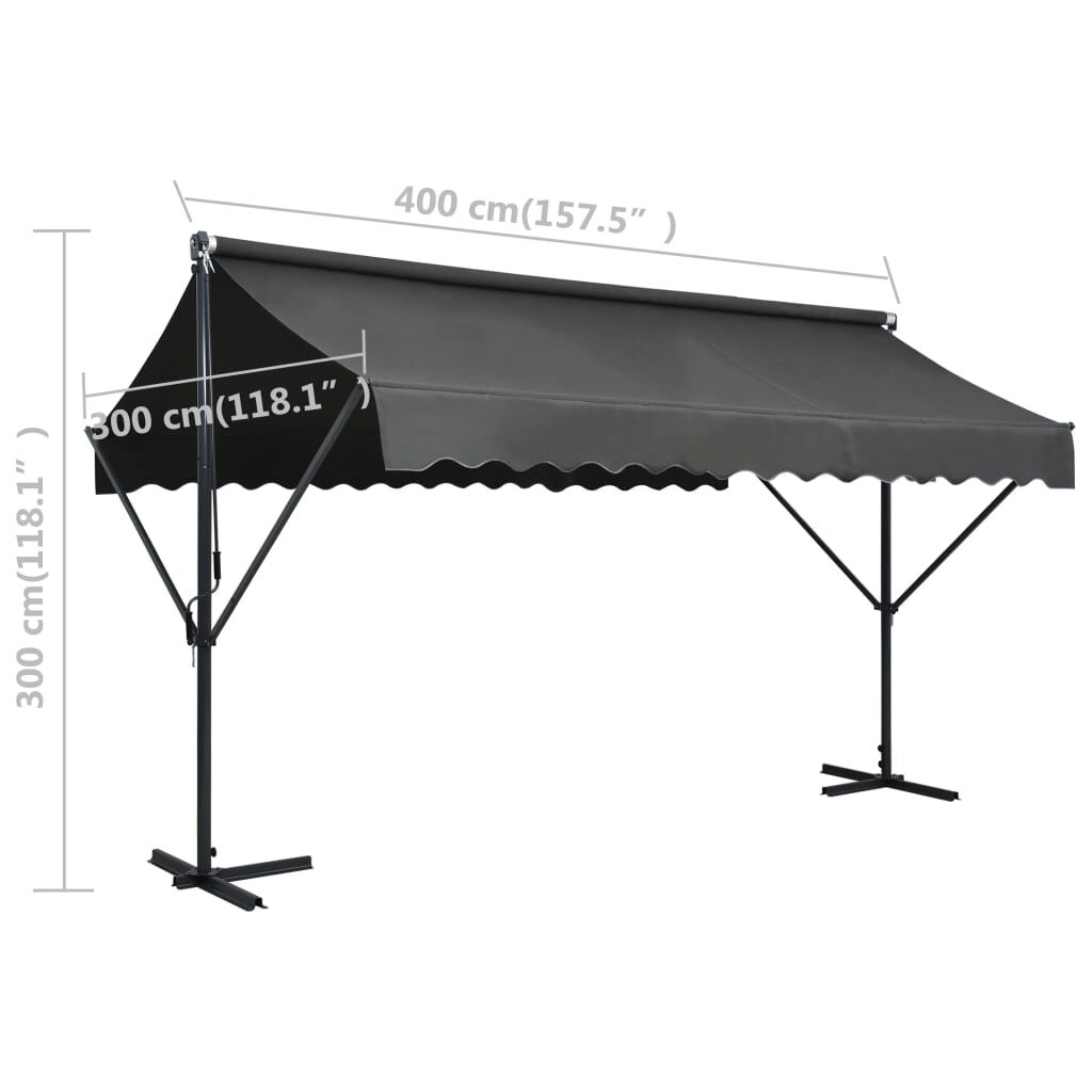 Vidaxl Toldo De Pie Independiente Gris Antracita 400x300 Cm_2