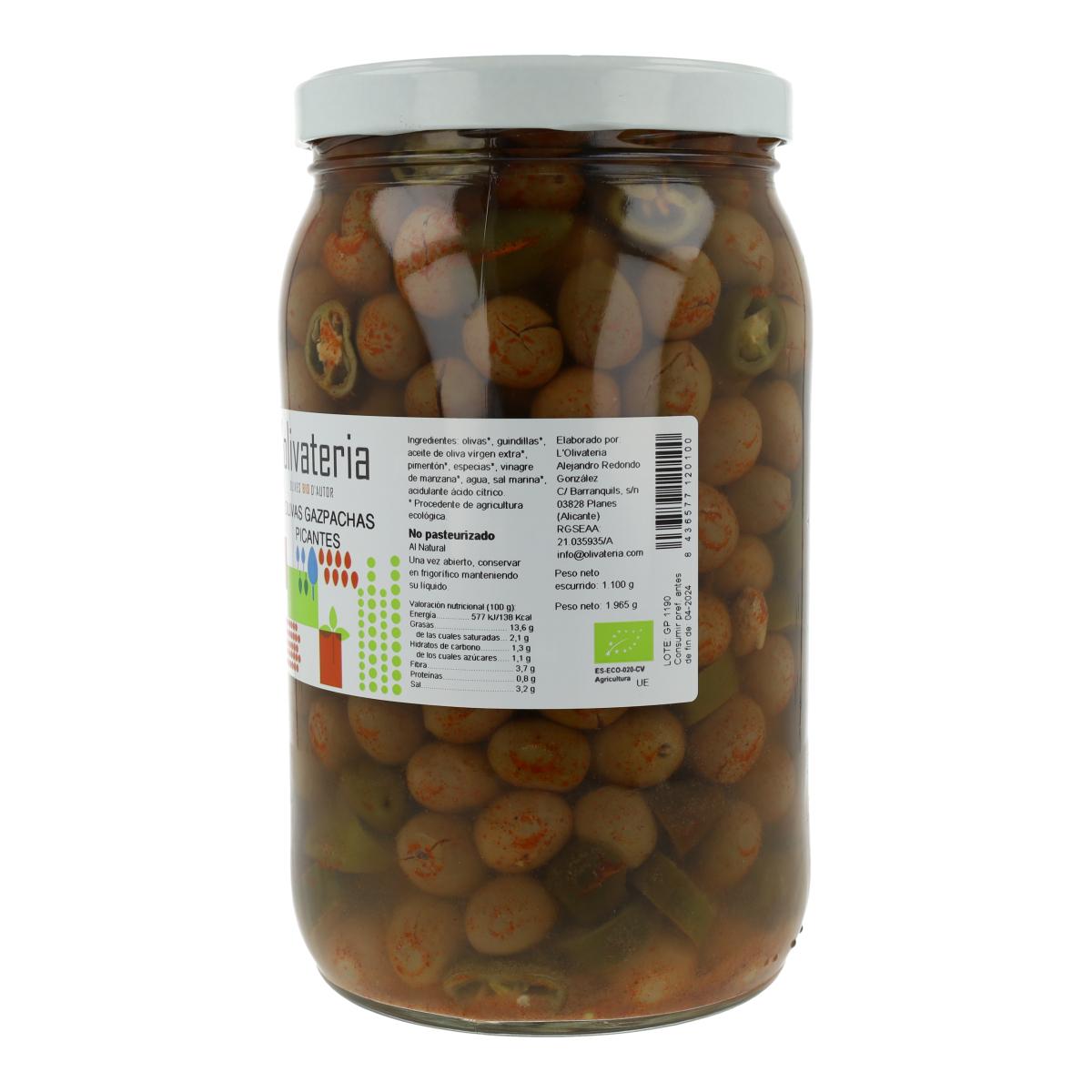 Aceitunas Gazpachas Picantes Bio Olivateria 1.1Kg (Granel)