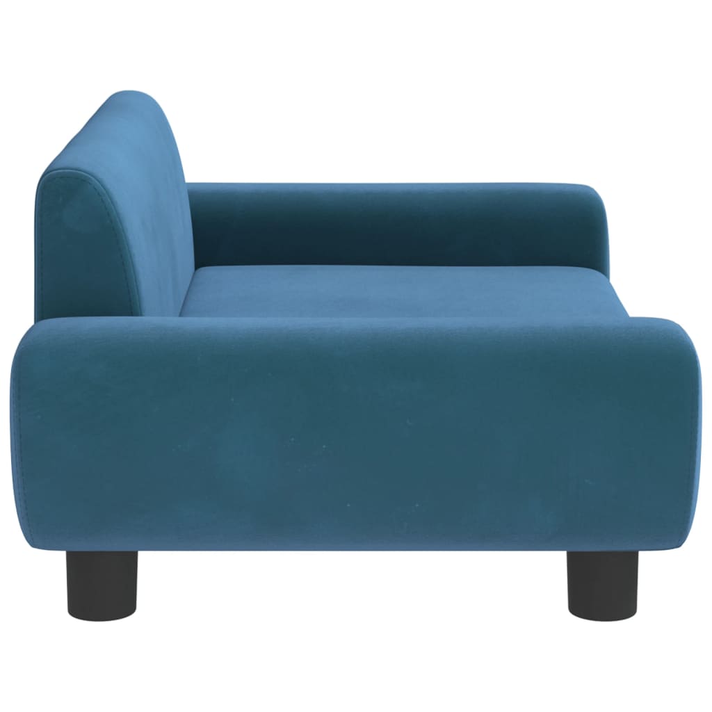 Cama Para Perros De Terciopelo Azul 70x45x33 Cm / Vetonek_1