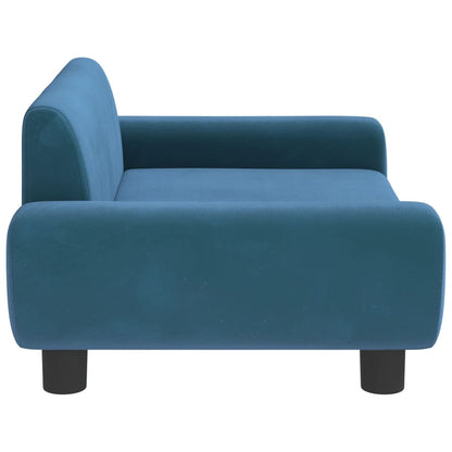 Cama Para Perros De Terciopelo Azul 70x45x33 Cm / Vetonek_1