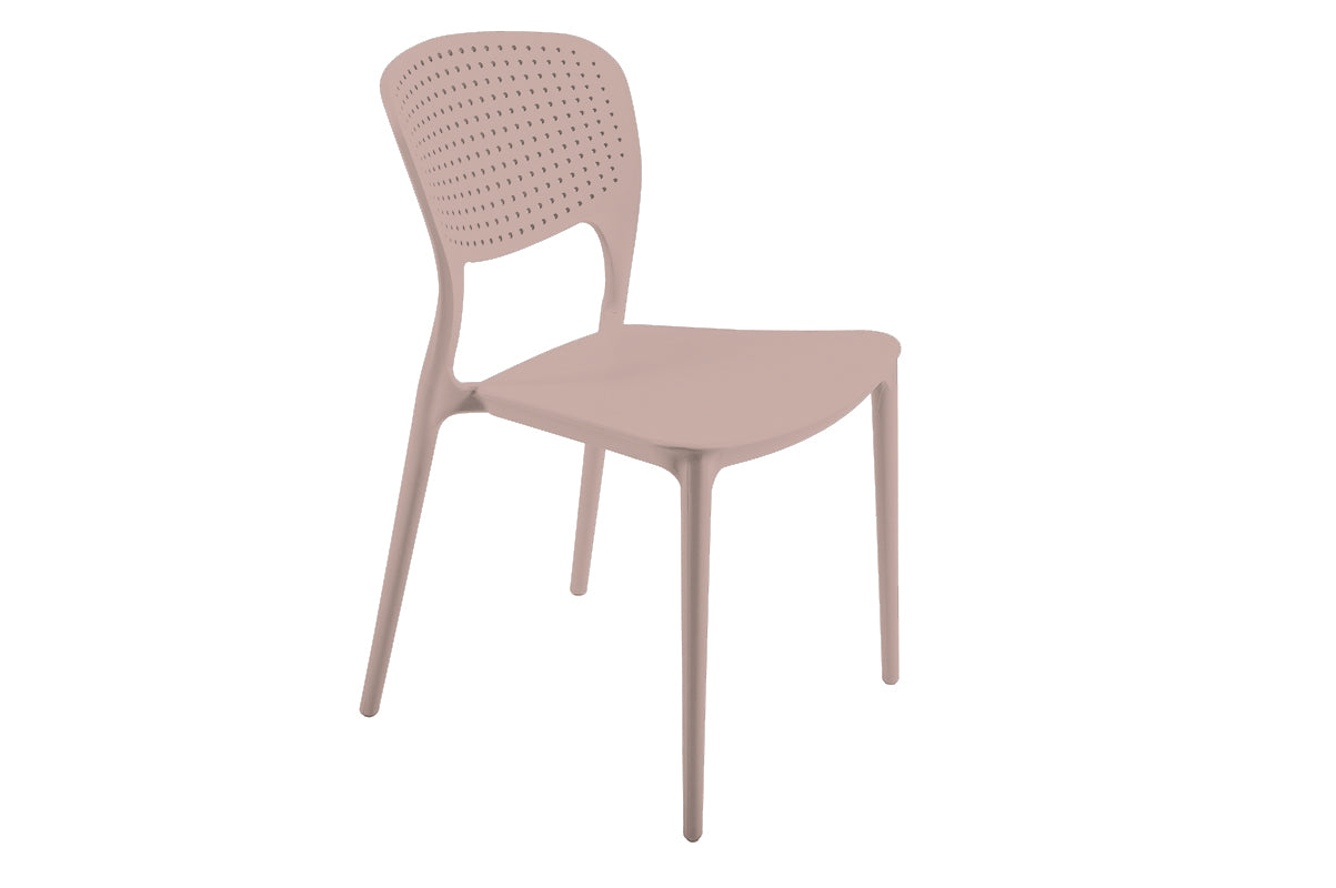 Lote De 4 Sillas Apilables De Polipropileno Kos Beige Putty - Muebles De Jardín - 46x51xh79.5cm_0